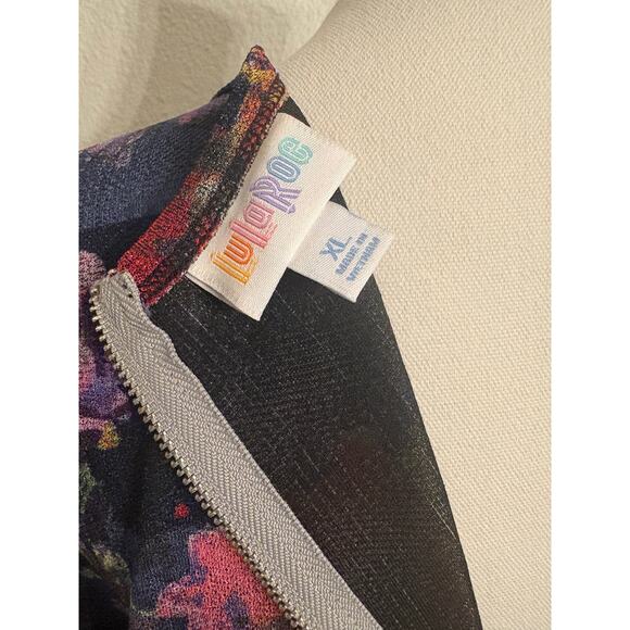 LULAROE Amelia Dress | A-Line Short Sleeve Mid Length Fall Floral Colors | XL - Picture 8 of 9